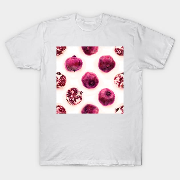 Pink Pomegranate Polka Dots T-Shirt by micklyn